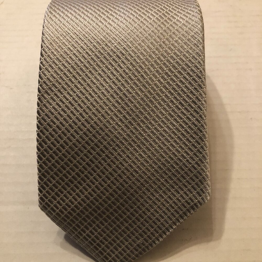 ERMENEGILDO ZEGNA MEN'S NEW SILVER SILK TIE  3 3/4" X 59"  MADE IN ITALY